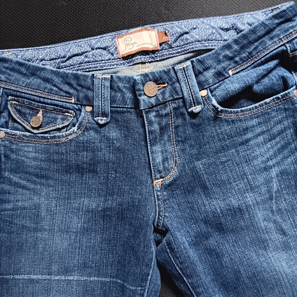 Paige Pico Flare Jeans Womens 28 Blue Made in USA *measures 30, hemmed